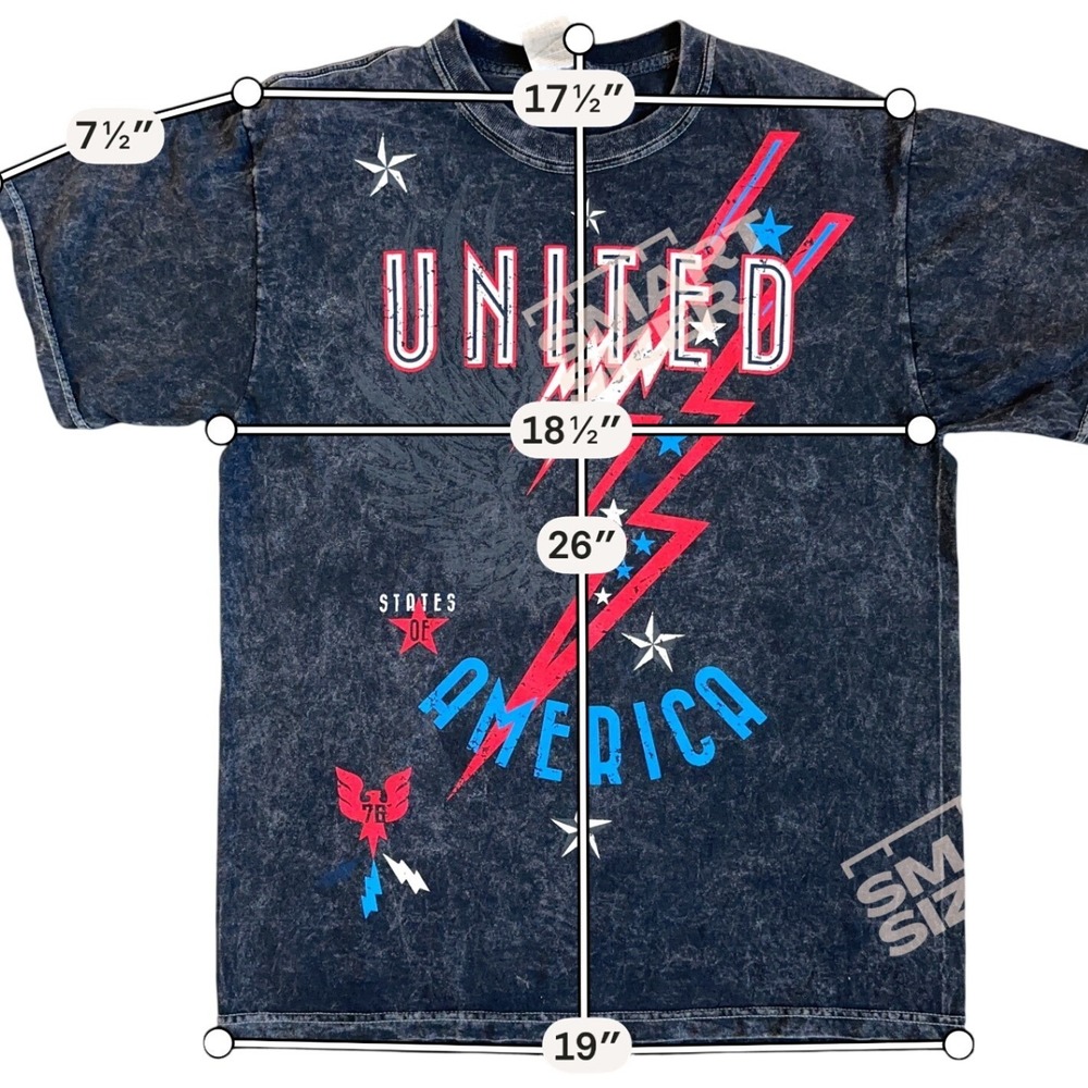 VTG United States of America 1776 Acid Wash Graphic‎ TShirt Med Black Patriotic - Picture 4 of 5